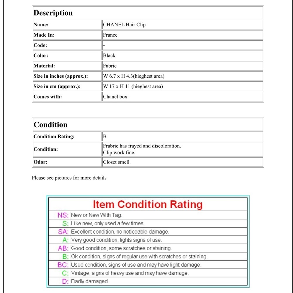 CHANEL Black Floral Hair Clip - Picture 8 of 8